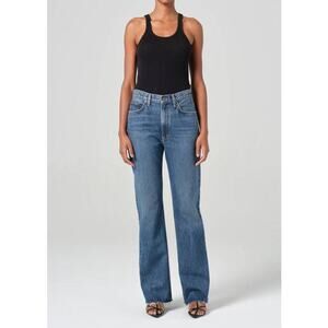 Agolde Leena High Rise Flare Jean in Placebo 25